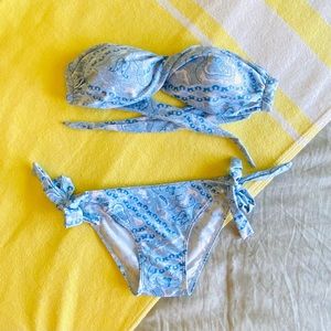 Two Piece Strapless Bikini -Paisley